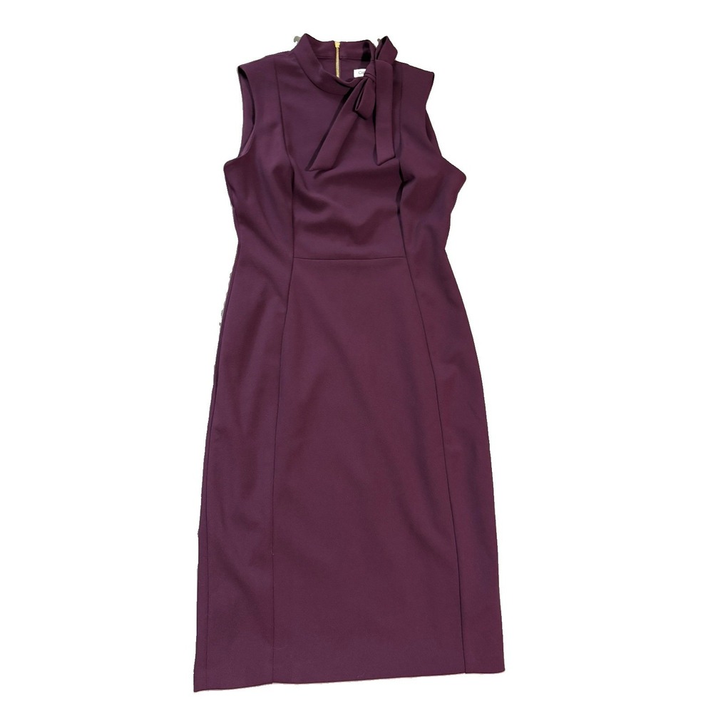 Calvin Klein Women's Sleeveless Bow Neck Sheath Dress Size 6